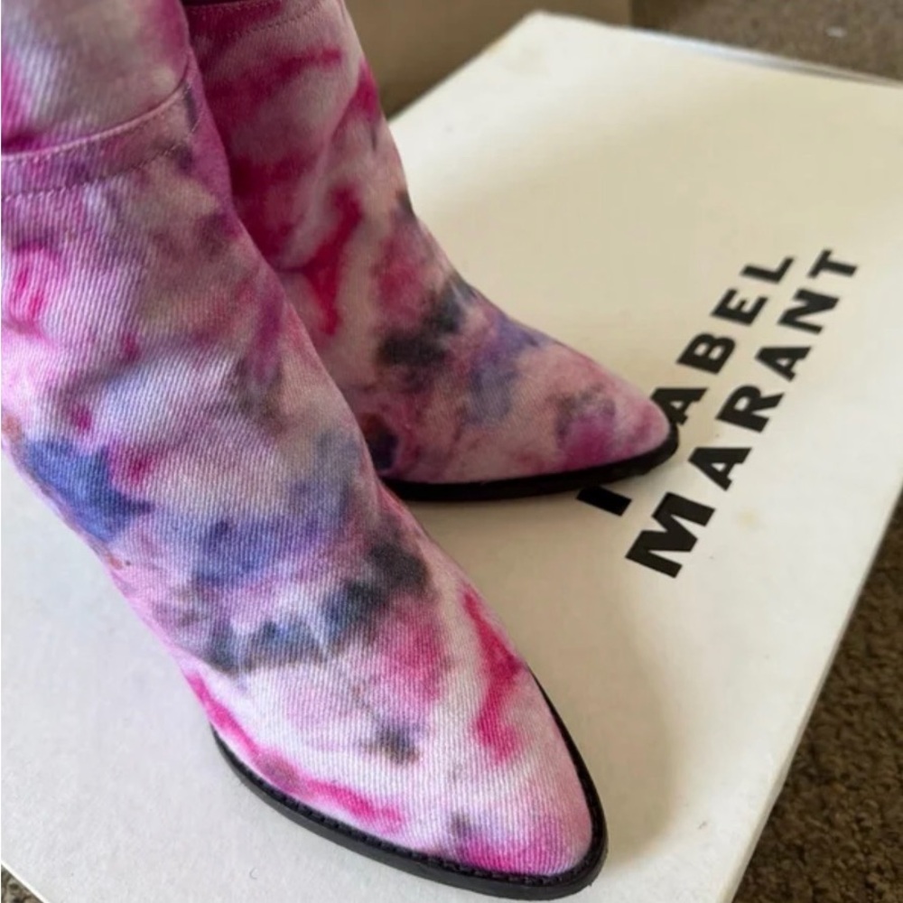 Tie-Dye Pink Over-the-Knee Boots - Picture 7 of 7